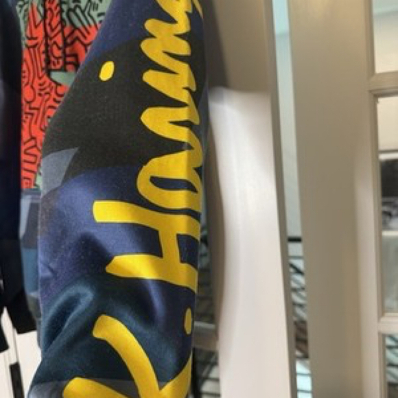 🔥 Keith Haring Member’s Only Hoodie Jacket Multi-Pattern Coat Teal Size Small - Picture 12 of 13